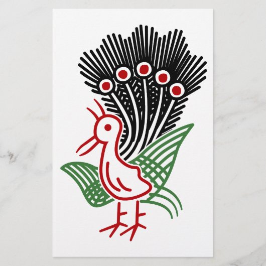 麻雀牌 1索 イーソウロゴのみ-01 BRIEFPAPIER (Voorkant)