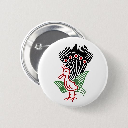 麻雀牌 1索 イーソウロゴのみ-01 RONDE BUTTON 5,7 CM (Voorkant /achterkant)