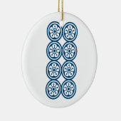 麻雀牌 8筒 / EIGHT OF CIRCLES -MAHJONG TILE- KERAMISCH ORNAMENT (Rechts)