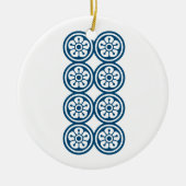麻雀牌 8筒 / EIGHT OF CIRCLES -MAHJONG TILE- KERAMISCH ORNAMENT (Voorkant)