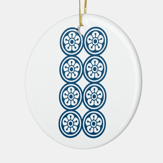 麻雀牌 8筒 / EIGHT OF CIRCLES -MAHJONG TILE- KERAMISCH ORNAMENT (Links)
