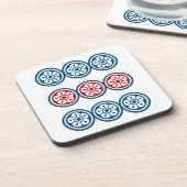 麻雀牌 9筒 / NINE OF CIRCLES -MAHJONG TILE- BIER ONDERZETTER (Linkerzijde)
