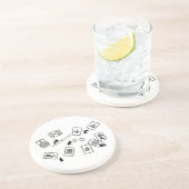 麻雀猫 mahjong cat zandsteen onderzetter (Zijkant)