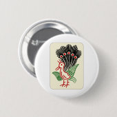 麻 牌 索/ÉÉN VAN BAMBOOS-MAHJONG TEGEL- RONDE BUTTON 5,7 CM (Voorkant /achterkant)