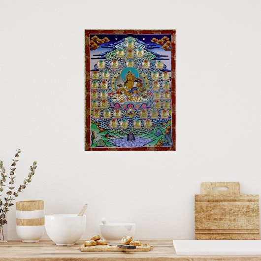 黃 神35佛Yellow Jambhala n 35 Buddhas Poster (Keuken)