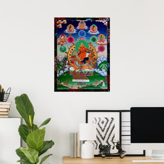 黃 財 神5 Buddha Mantra Yellow Jambhala Poster (Thuiskantoor)