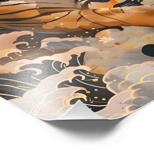 黄金の虎が幸運をもたらす／Golden tiger brings good luck. Foto Afdruk (Hoek)