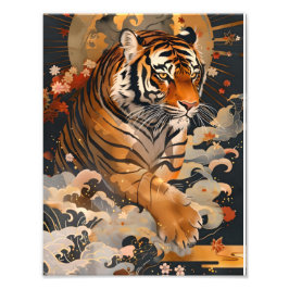 黄金の虎が幸運をもたらす/Golden tiger brings good luck. Foto Afdruk