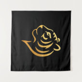 黄金の虎 Gold Tiger – Japanese Minimalist Art Wandkleed (Voorkant (horizontaal))