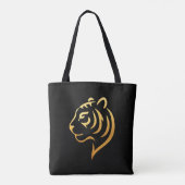 黄金の虎 Gold Tiger – Japanese Minimalist Tote Bag (Achterkant)