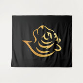 黄金の虎 Gold Tiger – Japanese Minimalist Wandkleed (Voorkant (horizontaal))