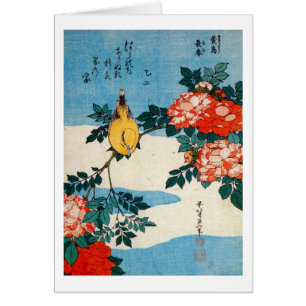 黄 と 薇, 北 gele vogel en Roos, Hokusai, Ukiyo-e