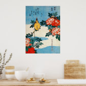 黄 と 薇, 北 gele vogel en Roos, Hokusai, Ukiyo-e Poster (Keuken)