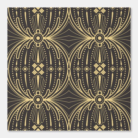 黒地にゴールドラインの上品なシームレス柄 BEHANG (Voorkant)