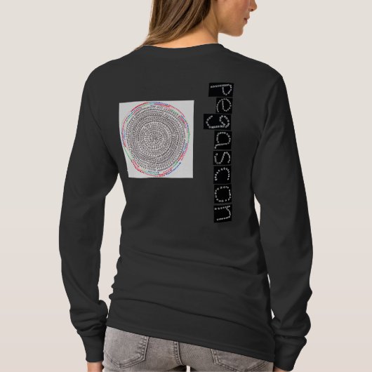 黒地に「縁結曼荼羅」 Tシャツ T-SHIRT (Achterkant)