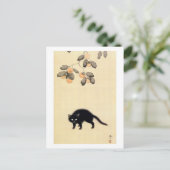 黒 猫, 春 Black Cat (detail), Shunsō, Japanse kunst Briefkaart (Staand voorkant)