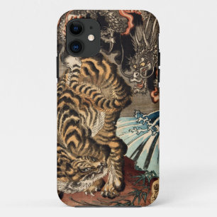 龍 虎, 国 Tiger & Dragon, Kuniyoshi, Ukiyo-e iPhone 11 Hoesje