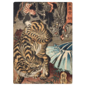 龍 虎, 国 Tiger & Dragon, Kuniyoshi, Ukiyo-e Klembord (Achterkant)
