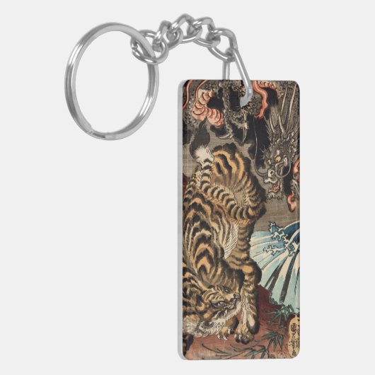 龍 虎, 国 Tiger & Dragon, Kuniyoshi, Ukiyo-e Sleutelhanger (Voorkant Links)