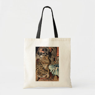 龍 虎, 国 Tiger & Dragon, Kuniyoshi, Ukiyo-e Tote Bag