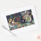 龍 虎, 豊 Dragon & Tiger, Toyokuni, Ukiyo-e Rechthoekige Sticker (Envelop)