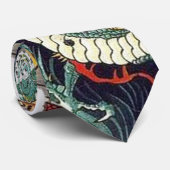 龍 虎, 豊 Dragon & Tiger, Toyokuni, Ukiyo-e Stropdas (Opgerold)
