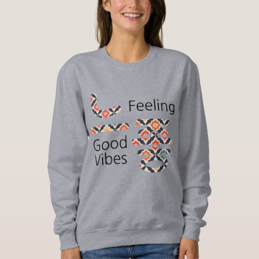 느좋 Feeling Good Vibes Dames Basic Sweatshirt [1] (Voorkant)