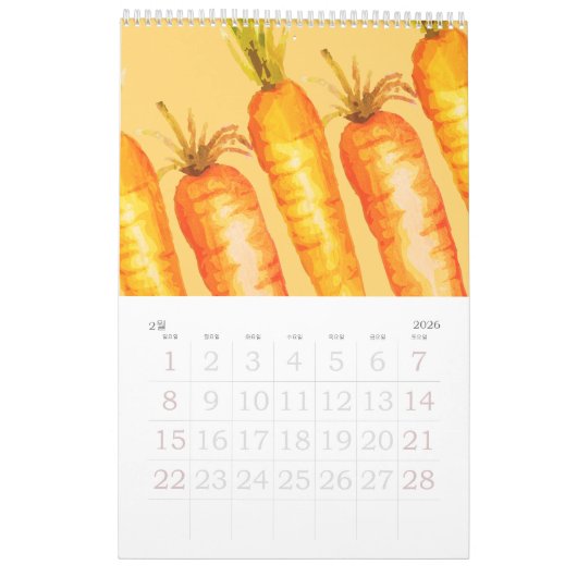 벽걸이 달력 2026 Korean Artistic Natuur Wall Kalender (Feb 2026)