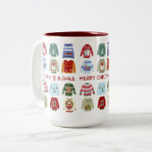 크 스 스 CHRISTMAS SWEATERS in het Koreaans Tweekleurige Koffiemok (Voorkant links)