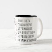 태 권 도 Taekwondo Martial Art 5 Tenets Personeelszak Tweekleurige Koffiemok (Voorkant rechts)