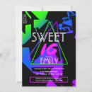Zoek naar sweet 16 uitnodigingen Neon