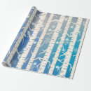 Zoek naar berk bomen cadeaupapier Blauw