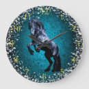 Zoek naar blauw paard klokken Zwart
