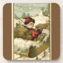 Zoek naar vintage kerstman onderzetters Ouderwets
