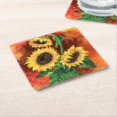 Zoek naar zonnebloemen onderzetters Schilderij