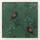 Zoek naar zwarte vogels onderzetters Bladeren