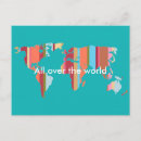 Zoek naar kaart van de wereld briefkaarten Reis