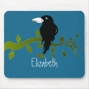 Zoek naar zwarte vogel muismatten Silhouet