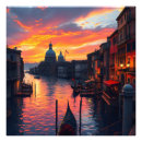 Zoek naar zonsondergang in venetië posters Gondel