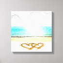 Zoek naar hart zand canvas prints Liefde