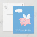 Zoek naar vliegend varken briefkaarten Schattig