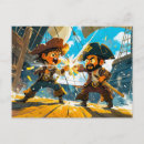 Zoek naar piraat schip briefkaarten Oceaan