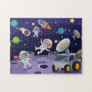 Zoek naar astronaut puzzels Raket