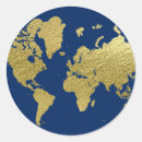Zoek naar wereldkaart etiketten Gouden folie