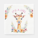 Zoek naar giraffe servetten Roze baby shower