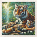 Zoek naar tijger onderzetters Schilderij