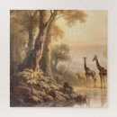 Zoek naar giraf puzzels Zonsondergang