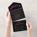 Zoek naar pink black sweet 16 uitnodigingen Chic