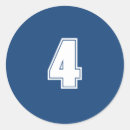 Zoek naar nummer vier stickers Blauw