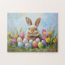 Zoek naar gekleurde eieren puzzels Bunny